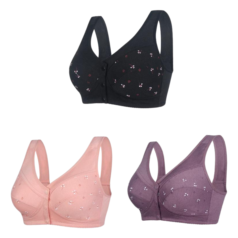 ✨【Cumpără 3 primești 3 gratis】💞[40-105kg]Sutien elegant din bumbac cu nasturi în față pentru femei de vârstă mijlocie🎉49% REDUCERE