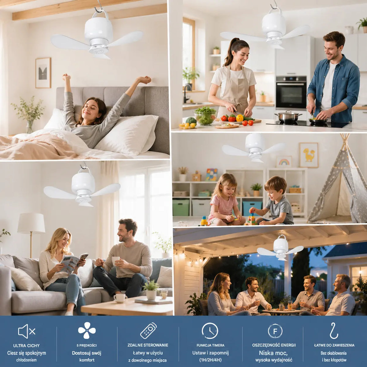⏰ Oferta limitowana: Wentylator sufitowy z akumulatorem i oświetleniem LED! 🌬️✨