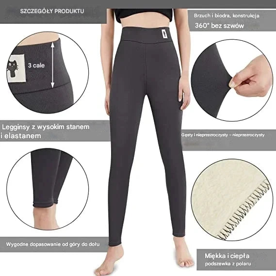 💕 [S-5XL] Legginsy ocieplane z wełny, wysoki stan, duży rozmiar, wysoka elastyczność