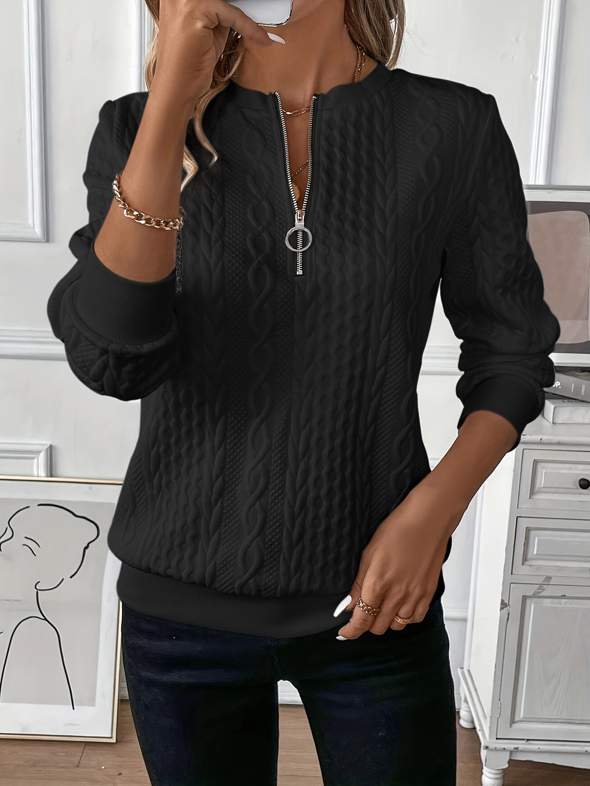 🎀🎀【S-2XL】 Nowy jesienny i zimowy sweter damski zapinany na zamek