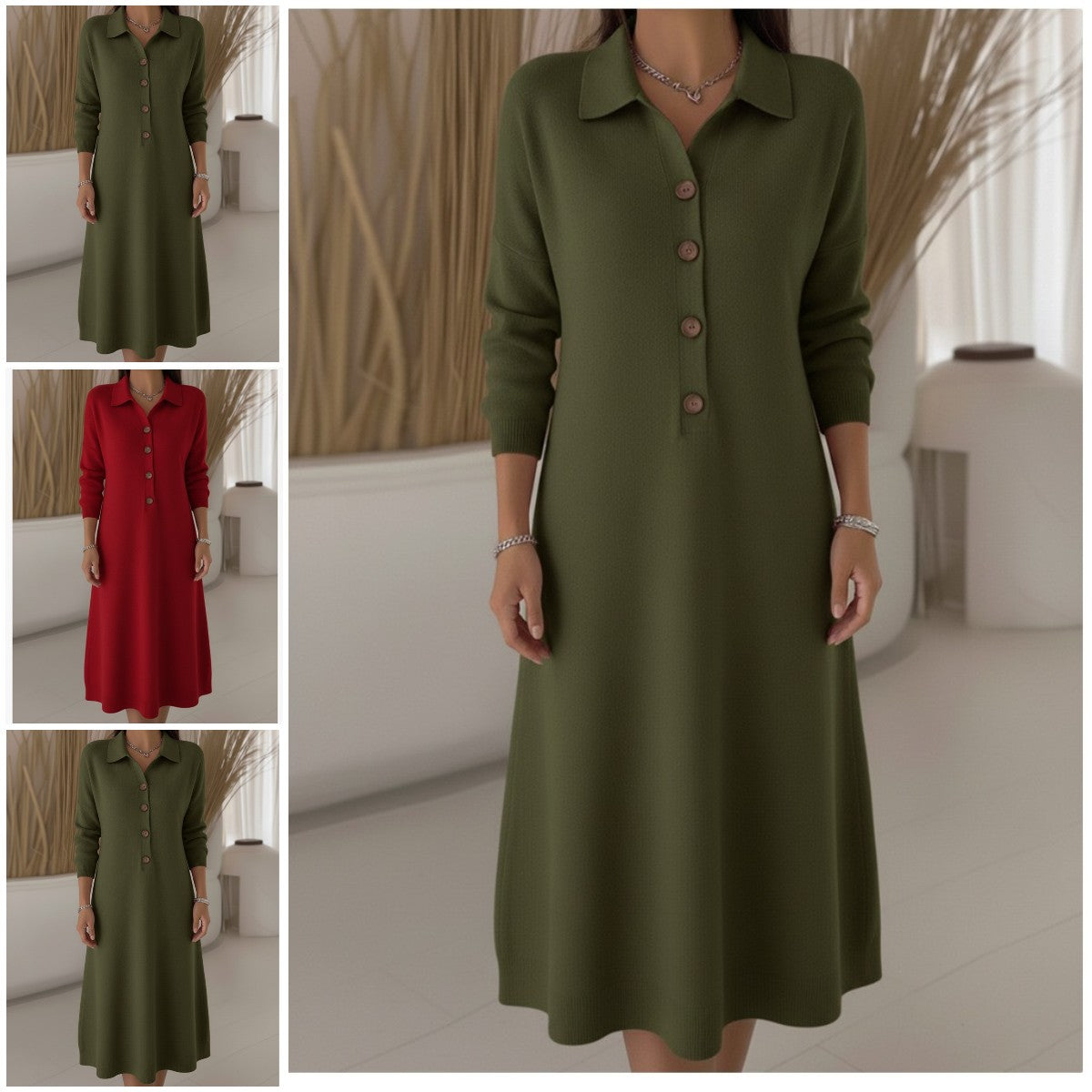 🔥✨ 【S-3XL】👗 2025 Nowa modna dzianinowa sukienka