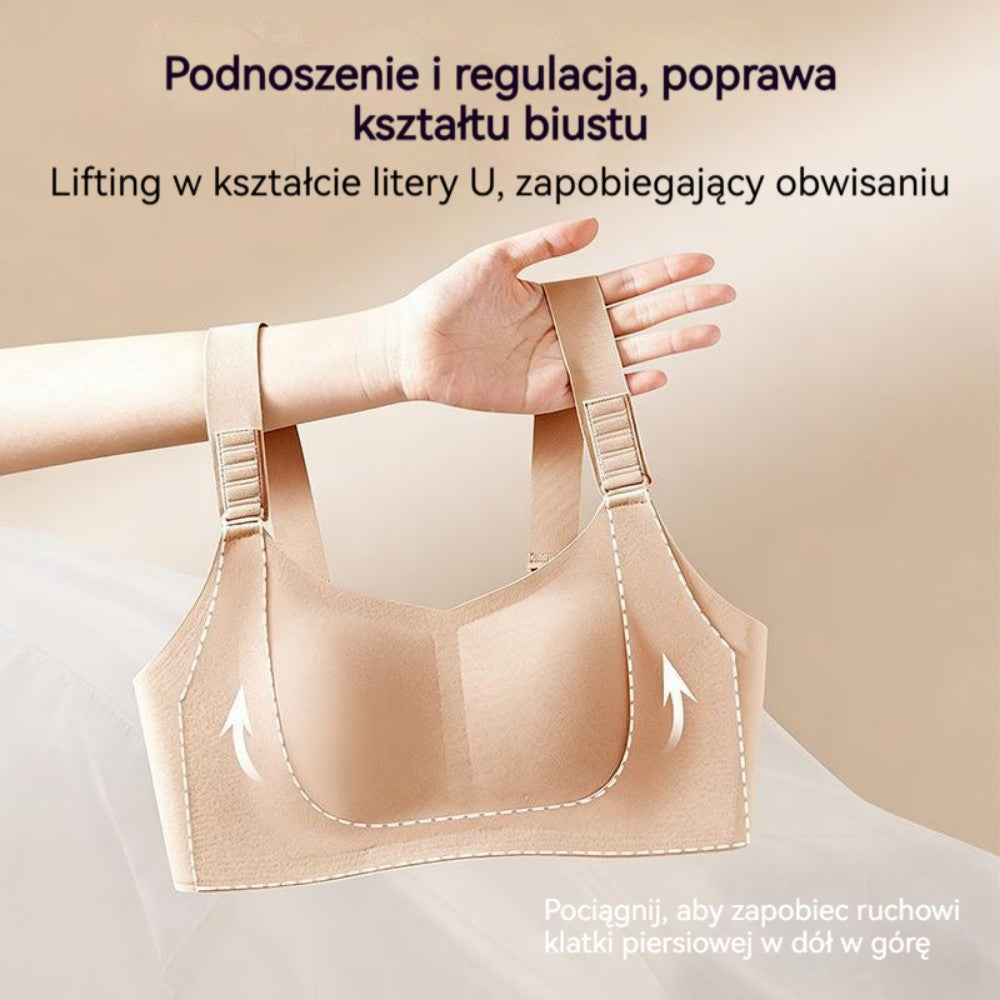Najlepiej sprzedający się, letni, cienki, bezszwowy, niewidoczny biustonosz push-up dla większych biustów