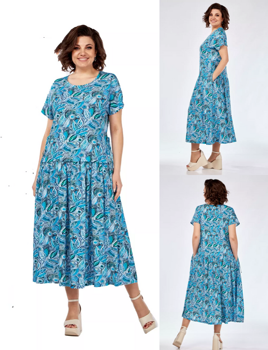 🔥🥰【🔥Najlepiej sprzedający się】👗🌺【S-5XL】Sukienka letnia z szyfonu z nadrukiem
