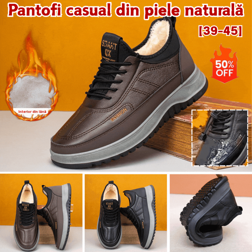 ⛄🔥【39-45】Zapatos deportivos casuales de invierno 2026 para hombre, nuevos, de cuero genuino, impermeables, con suela suave de terciopelo