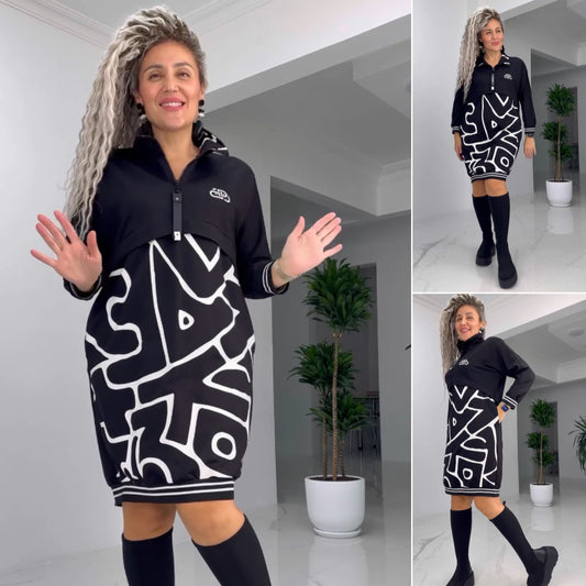 【30%OFF】【S-5XL】2025 Rochie confortabilă cu fermoar cu rever