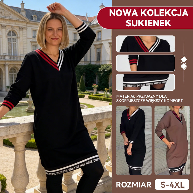👗🎀Stylowa i elegancka nowa damska sukienka z dekoltem w serek