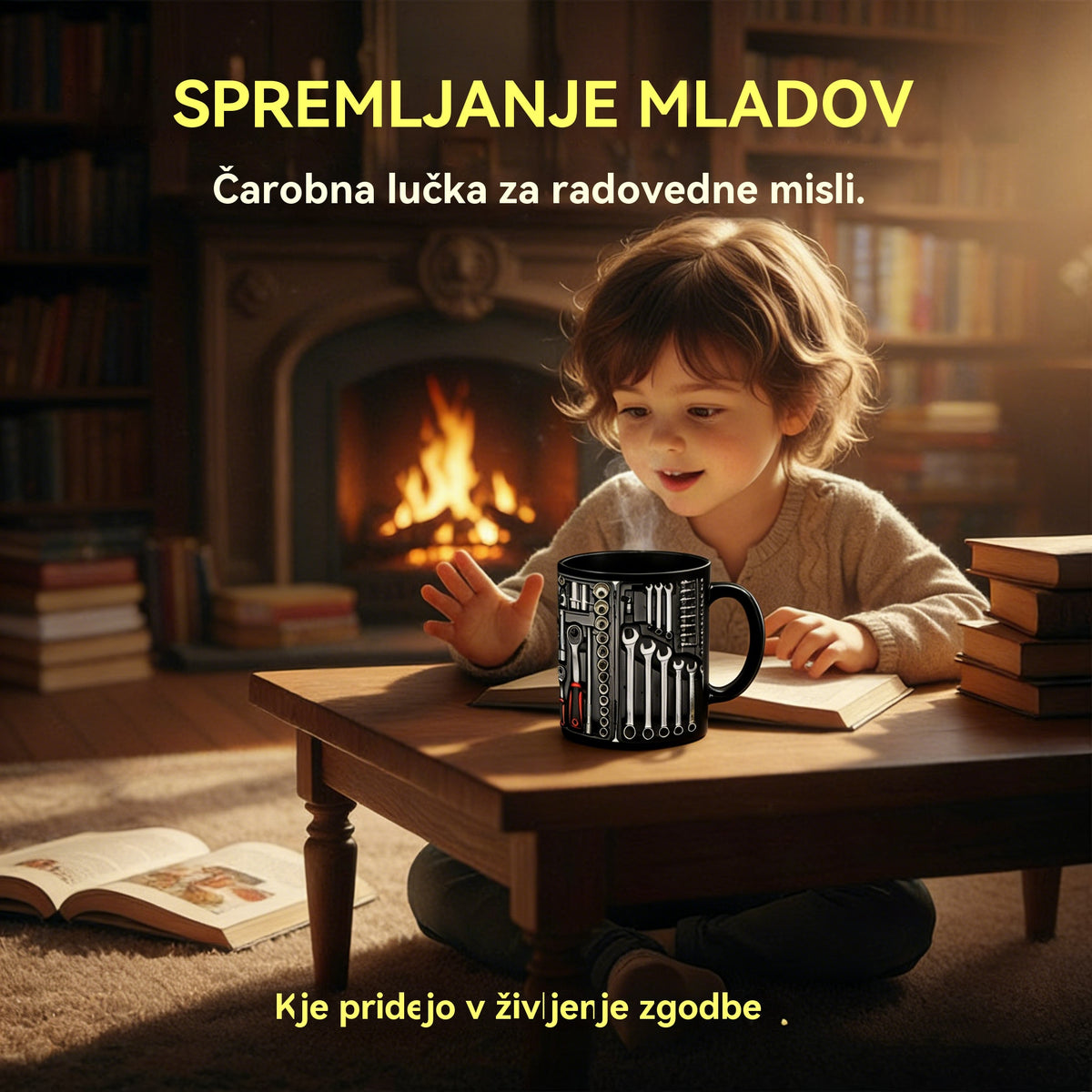 Najbolj vroča skodelica leta 2026: ☕ Skodelica, potiskana s kul mehanskimi orodji.