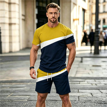 ✨XXS-6XL【Płatność przy odbiorze】Męski letni komplet sportowy 2-częściowy – wygodna koszulka z krótkim rękawem i szorty do noszenia na co dzień oraz w domu