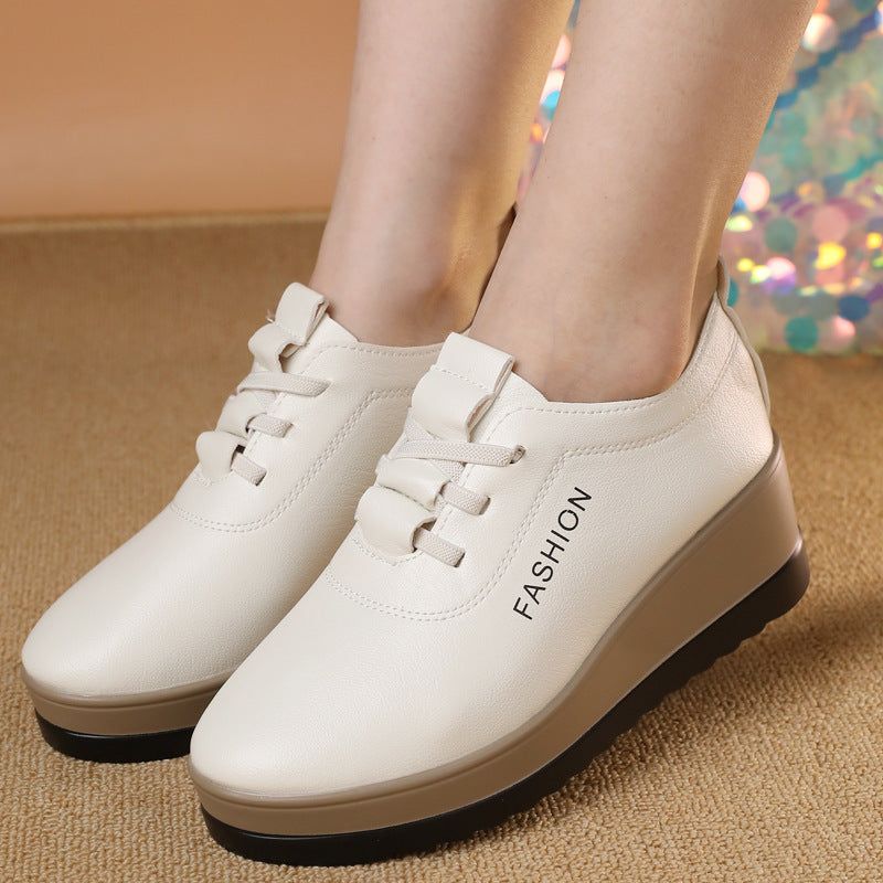 【35-42】Damskie skórzane buty z grubą podeszwą, nowy jesienny trend w modzie