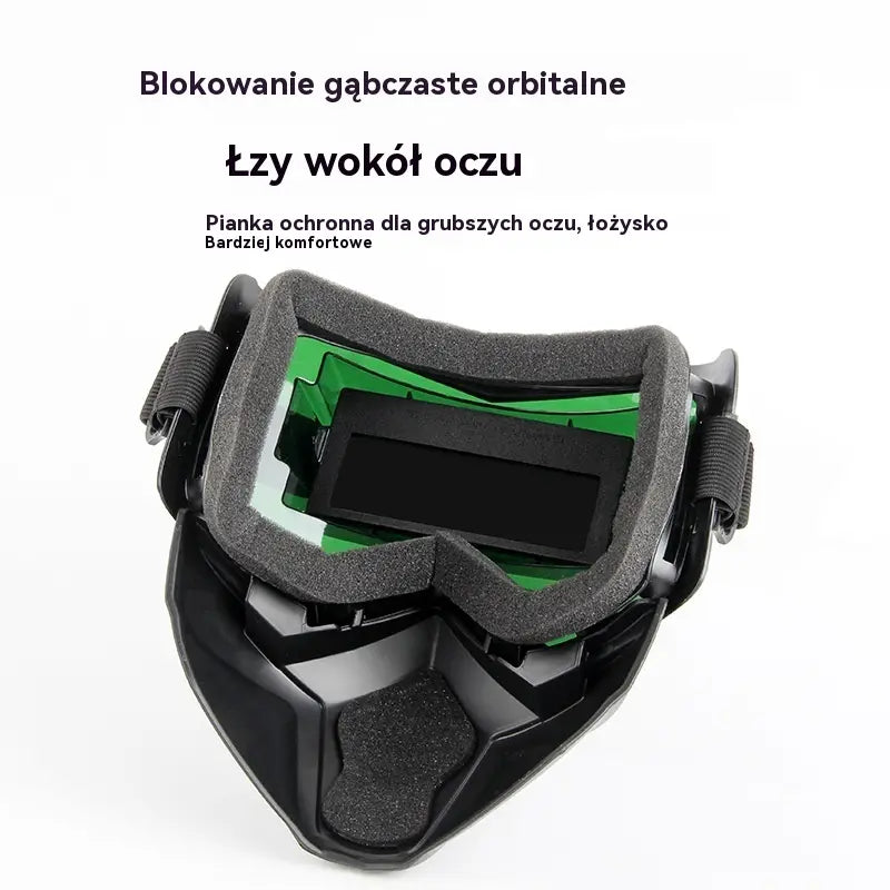 🔥【Zniżka 50%】😎W pełni automatyczny hełm spawalniczy z funkcją zmiany światła, mocowany na głowie, wygodna, przewietrzająca i odporna na parowanie.