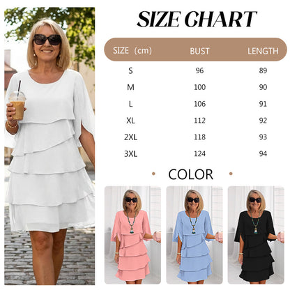 💃🎁【S-3XL】✨Elegancka, wielowarstwowa sukienka z falbankami na mankietach, stylowa i wyrafinowana💃