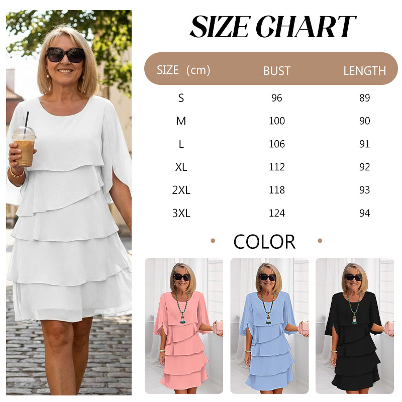 💃🎁【S-3XL】✨Elegancka, wielowarstwowa sukienka z falbankami na mankietach, stylowa i wyrafinowana💃