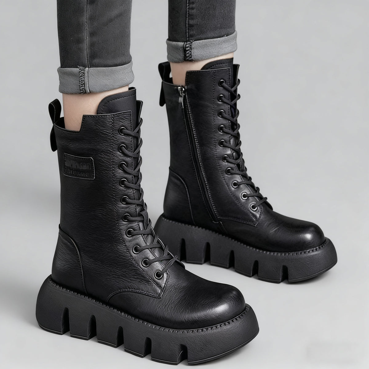 👢Oferta ograniczona: 42% zniżki 🔥【35-40】Nowe damskie wysokiej jakości, ręcznie robione, miękkie skórzane botki na jesień-zimę, martensy