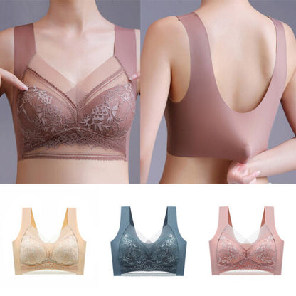 【30%OFF】🔥【4 darabos】👙【40-110 KG】Kényelmes varrat nélküli csipke melltartó