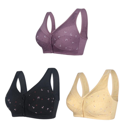 ✨【Cumpără 3 primești 3 gratis】💞[40-105kg]Sutien elegant din bumbac cu nasturi în față pentru femei de vârstă mijlocie🎉49% REDUCERE