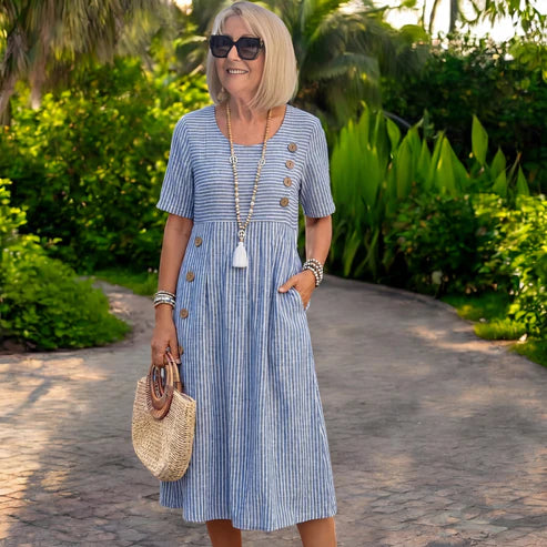 🌾👗【S-2XL】  Elegantní letní maxi šaty s vysokým pasem | Maximální prodyšnost ✨