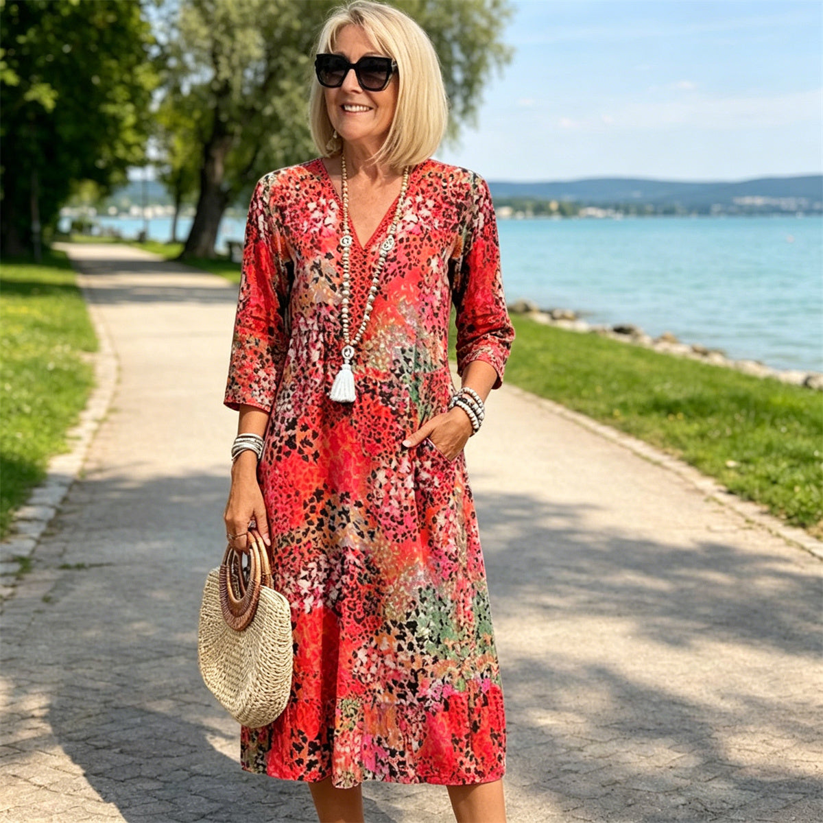 【S-3XL】Iris – könnyű, légáteresztő ruha, testhezálló, karcsúsító szabással