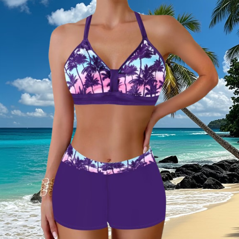 🏖️👙🌴【S-5XL】Komplet kopalk s potiskom za počitnice na plaži 2026