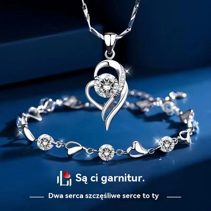 ✨💎💎Serce oceanu bransoletka + naszyjnik zestaw