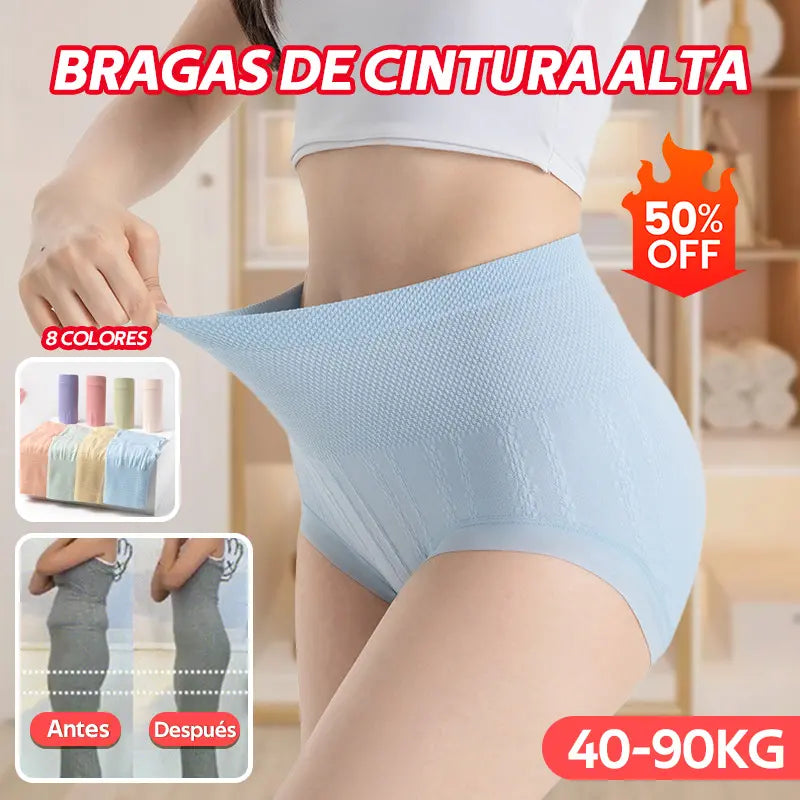 【M-2XL】Antibakteriális, magas derekú bugyi, kontrollálja a hasat
