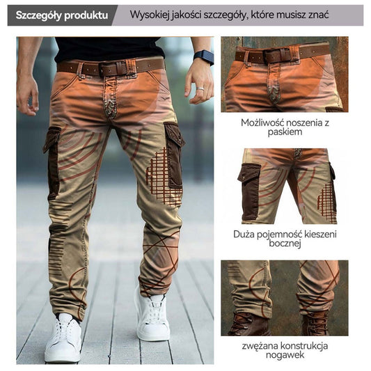 Nowe spodnie bojówki retro, spodnie męskie w stylu punk, gorąco sprzedające się.